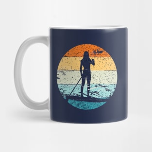 Vintage Retro Style Stand Up Paddle Board Design Mug